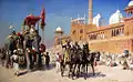 Le grand Monghol de retour de la Grande Mosquée de Delhi, 1886