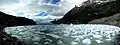 Icebergs issus de la fonte du glacier.