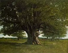 Le Chêne de Flagey, qui était situé près de la ferme et peint par Courbet en 1864.