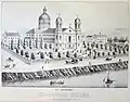 Dessin de l'ex-cathédrale de l'Immaculée-Conception de Harbour Grace&nbsp;(arz) en 1896