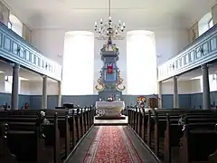 Intérieur de l'église protestante.