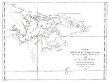 Carte des îles Malouines de 1773, titrée «&nbsp;A chart of Hawkins's Maidenland&nbsp;»
