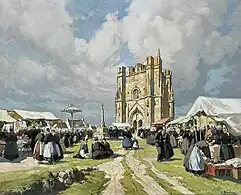 Henri Barnoin : Henri Barnoin : Jour de pardon à Saint-Guénolé (huile sur toile, 81,3&nbsp;×&nbsp;99,7&nbsp;cm, collection privée).