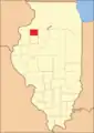 Le comté entre 1827 et 1831, à la suite de la création du comté de Jo Daviess