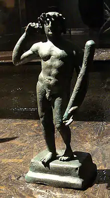 Statuette d'Héraclès en bronze, provenant du temple principal d'Aï Khanoum (Afghanistan), IIe&nbsp;siècle&nbsp;av. J.-C.