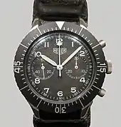 Montre chronographe Carrera, Heuer, pour pilotes d'avion avec la fonction flyback.