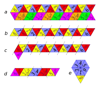 Patron et plan de construction d'un hexa-hexa-flexagone: