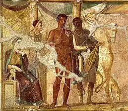 Hippolyte et Phèdre, fresque de Pompéi (Ier&nbsp;siècle av. J.C.).