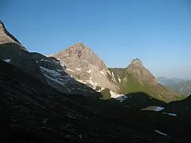 Vue du Hochrappenkopf (à gauche) et du Kleiner Rappenkopf (à droite).