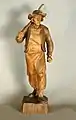 Bûcheron sculpté en pin suisse par Josef Moroder-Lusenberg.