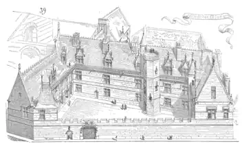 Vue de l'hôtel de Cluny par Eugène Viollet le Duc vers 1856.