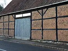 Ancienne grange classée du XVIIe&nbsp;siècle dans le Leicestershire (Angleterre).