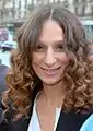 Houda Benyamina en 2017, lors du déjeuner précédant la 42e&nbsp;cérémonie, où elle remporte le César du meilleur premier film.