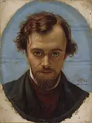 William Holman Hunt, Portrait de Dante Gabriel Rossetti à l'âge de 22 ans, 1853.