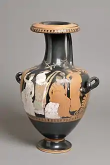 Hydrie des mystères d'Éleusis, céramique à figures rouges, IVe&nbsp;siècle AEC