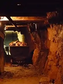 Wagonnet dans une galerie.