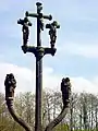 Le calvaire-fontaine de Coatnant (1644, par Roland Doré), vue partielle.