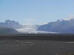 Vue en 2012 du Skaftafellsjökull depuis la route 1.