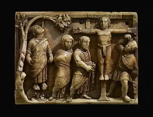 Relief en ivoire (420-430 ca) : Christ en subligaculum.