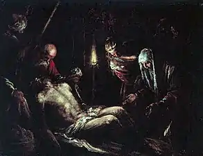 La Déposition inachevée ? 1580 - 1590. Huile sur toile, 60&nbsp;×&nbsp;76&nbsp;cm. Museu Nacional de Arte Antiga de Lisbonne