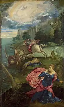 Saint-Georges et le Dragon, Le Tintoret, vers 1560, National Gallery à Londres