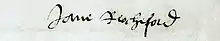 La signature de Lady Rochford