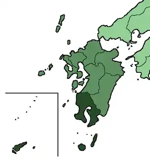 Ce n'est pas correct. En fait, la zone gouvernée par le clan Shimazu correspond, non seulement à la préfecture de Kagoshima, mais aussi à certaines parties de la préfecture de Miyazaki.