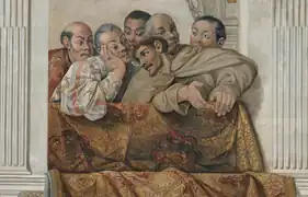 Dignitaires japonais de l'ambassade Keichō (ja) au Vatican, fresque de 1616 au Palais du Quirinal.