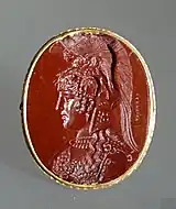 Intaille représentant la tête d'Athéna Parthénos