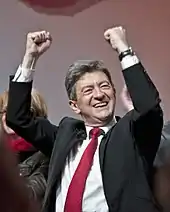 Jean-Luc Mélenchon lors de son dernier meeting de campagne, le 19 avril 2012.