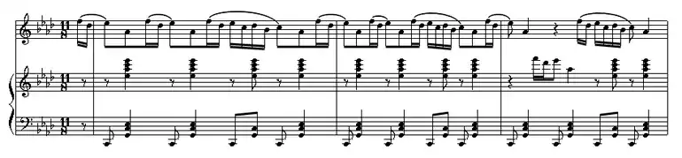 Partition à onze temps