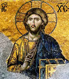 Mosaïque de la Déisis (XIIIe s.) à Sainte-Sophie (Istanbul, Turquie)