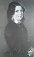 Johanna Spyri en 1848, âgée de 21 ans, huile sur toile de Anna Susanna Fries&nbsp;(de), 28&nbsp;×&nbsp;34&nbsp;cm, collection privée.