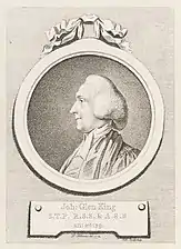 Portrait de John Glen King d'après Étienne Maurice Falconet (1771, National Portrait Gallery).