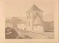 L'église dessinée par John Sell Cotman.