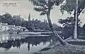 Josselin ː le canal de Nantes à Brest (Oust canalisé) et l'écluse (carte postale Villard, vers 1925).