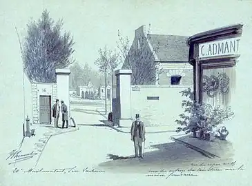 Porte du Repos dessinée par Jules-Adolphe Chauvet (1896).