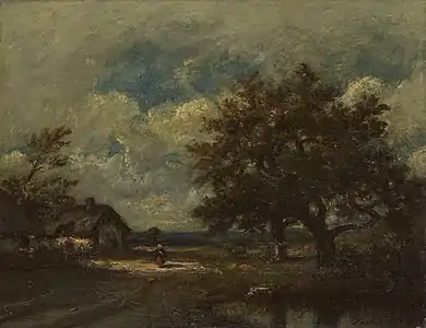 La chaumière au bord de la route, ciel nuageux (AIC)