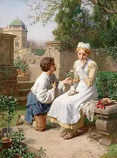 Romantische Szene im Garten des Belvedere.