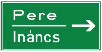 Panneau de signalisation avancée de sortie d'autoroute sans affectation de voies