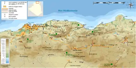 Carte de la Kabylie d'Alger à Constantine.