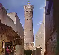 Minaret Kalon en 1909, photo couleur de Sergueï Prokoudine-Gorski