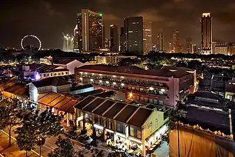 Kampong Glam (en), à l'origine un village de Singapour.