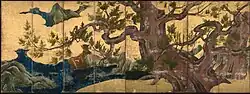 Paravent au cyprès, par Kanō Eitoku. Musée national de Tokyo.