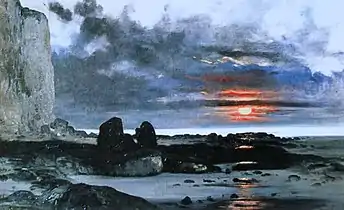 Falaises au soleil couchant, Musée de Dieppe, Dieppe.