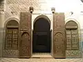 Des panneaux en bois sculptés dans la kasbah en 2005.