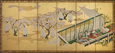 Tosa Mitsuoki, Kashiwagi, Le Dit du Genji, XVIIe&nbsp;siècle, Galerie Arthur M. Sackler.