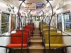 Intérieur d'un véhicule.