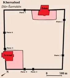 Dur-Sharrukin (Khorsabad) à la fin du VIIe&nbsp;siècle.