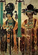 Donatrices Huihu (Ouïgoures) du royaume de Khotan. Cinq dynasties, Xe&nbsp;siècleGrotte N° 61
